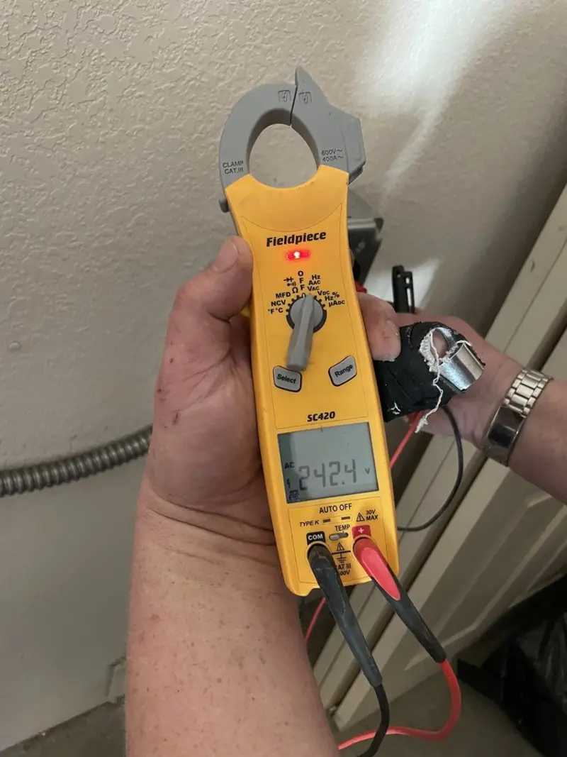 Voltage testing with clamp meter during Hot Tub / Pool Electrical Wiring in Wyomissing